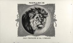 716516 Etiket van het merk 'Monarch', voor op sigarenkistjes van sigarenfabriek Jacs. François & Zn., Vredenburg 25 te ...